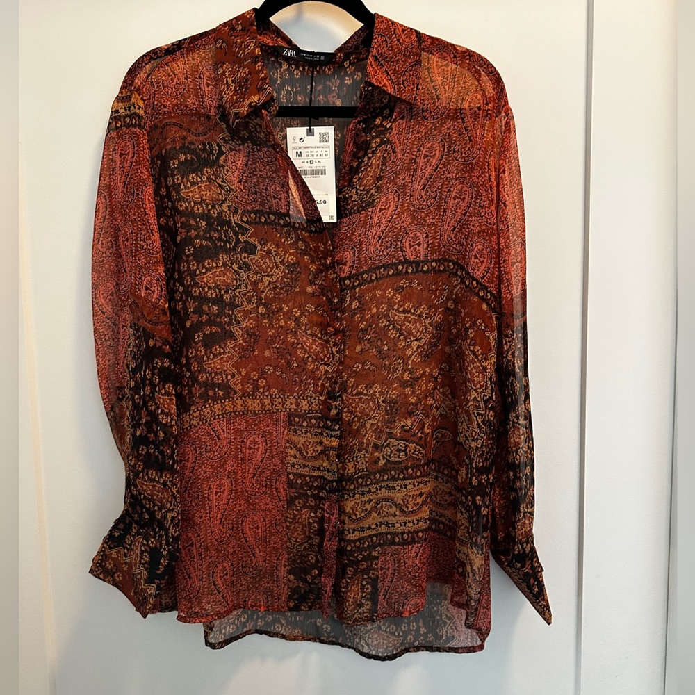 ZARA see thru blouse. Never worn